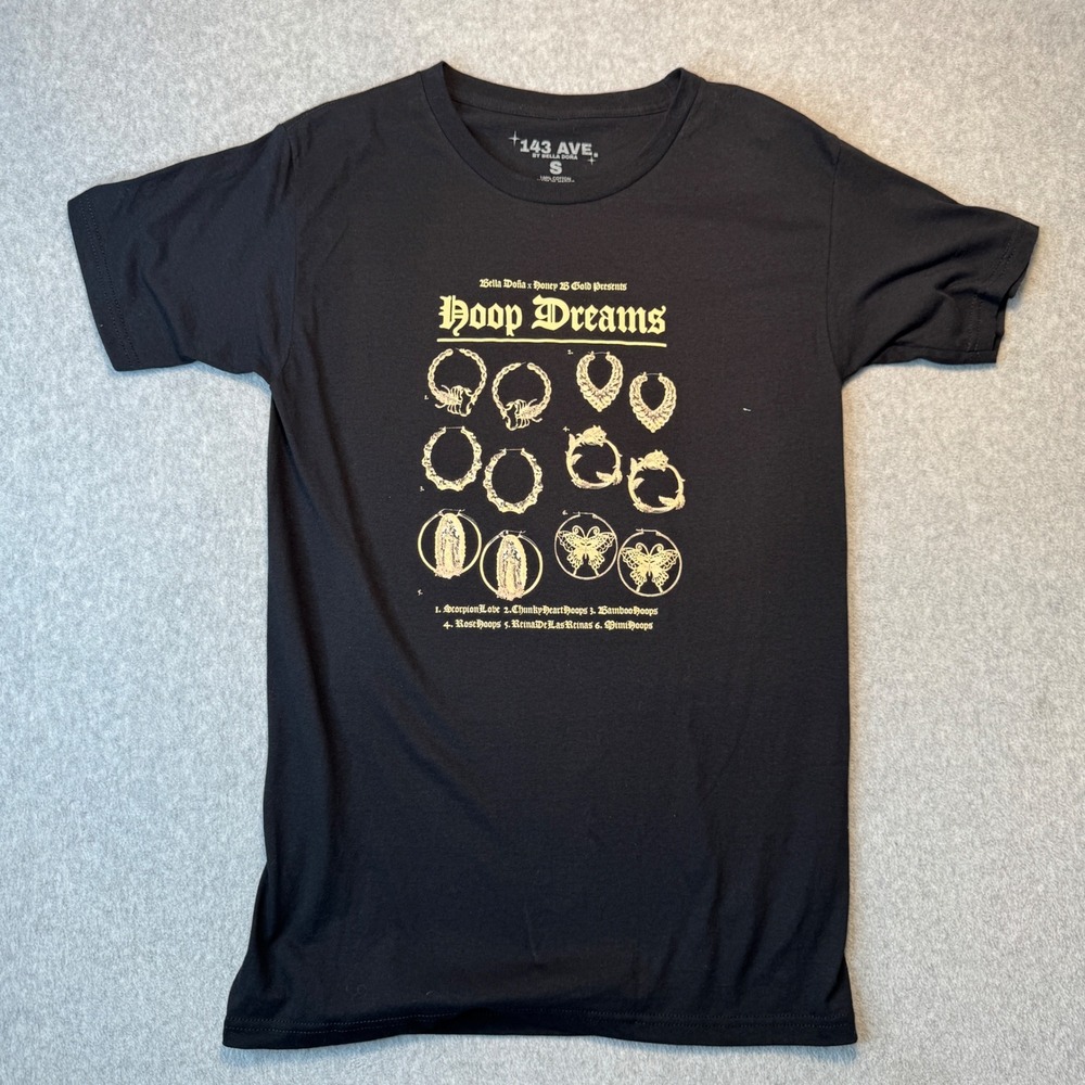 Bella Dona x Honey B Gold Collab‎ T Shirt 143 Ave Hoop Dreams Black Small Mens